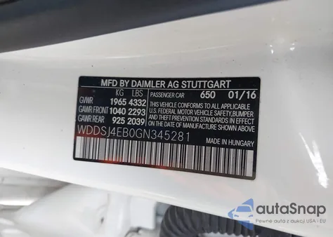 2016 Mercedes-Benz Cla 250 из США, поврежденный, VIN WDDSJ4EB0GN345281